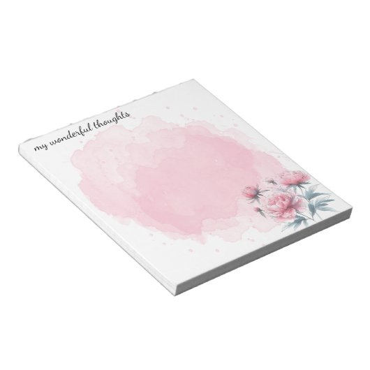 Bloc-note Notepad Peonies Aquarelle Couleur Splash Var01 (Incliné)