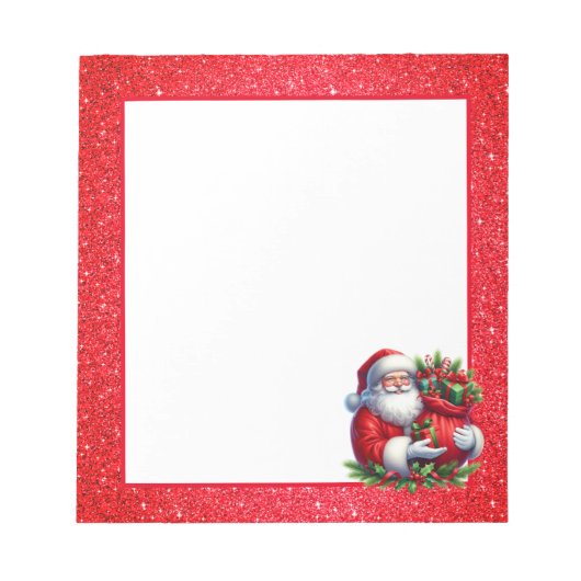 Bloc-note Notepad-Père Noël Parties scintillant Noël (Devant)