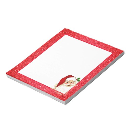Bloc-note Notepad-Père Noël Parties scintillant Noël (Tourné)