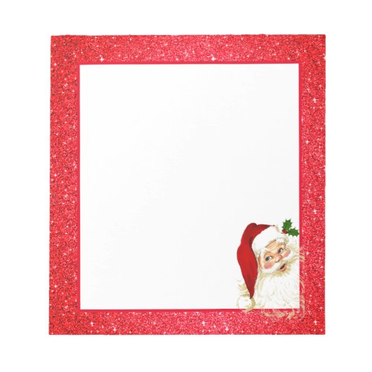 Bloc-note Notepad-Père Noël Parties scintillant Noël (Devant)