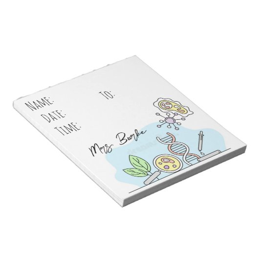 Bloc-note Notepad pour professeur de biologie (Incliné)