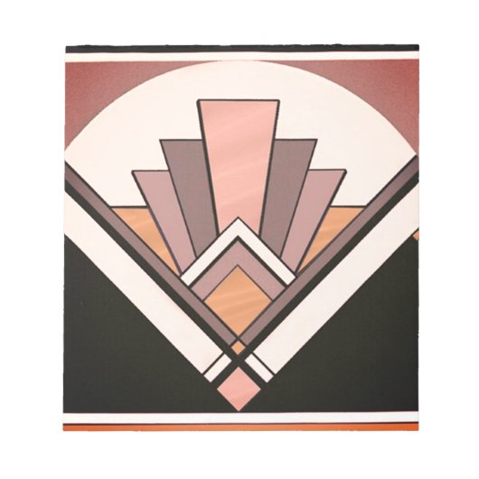 Bloc-note Notepad - Sangria Art Deco Fan Design (Devant)