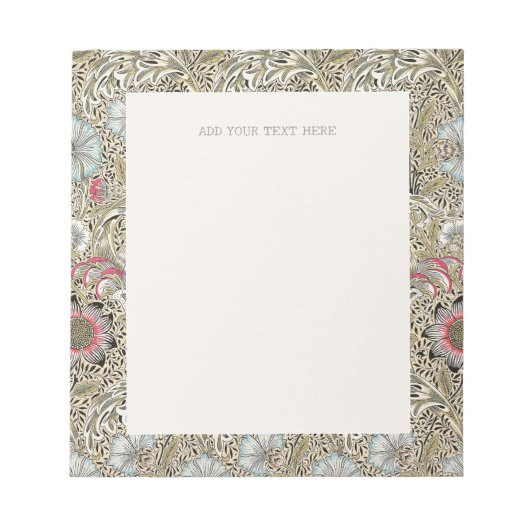 BLOC-NOTE NOTEPAD : WILLIAM MORRIS : CORNCOCKLE (Devant)