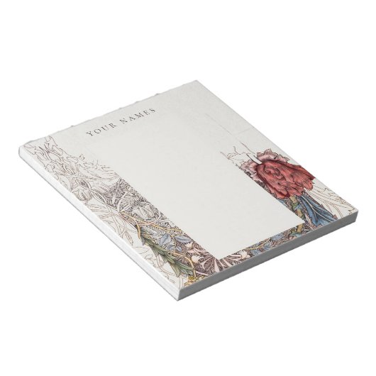 BLOC-NOTE NOTEPAD : WILLIAM MORRIS : HONEYSUCKLE + TULIP (Incliné)