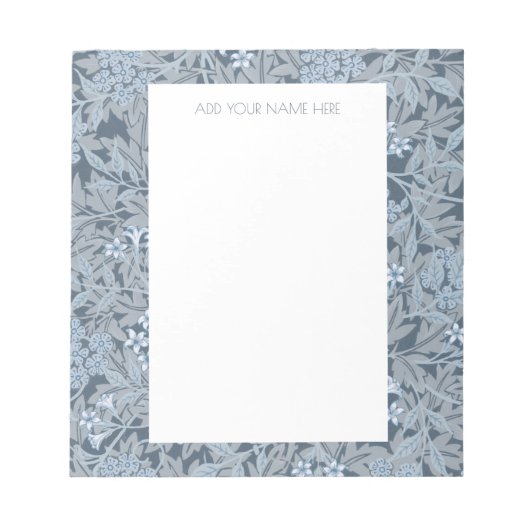 BLOC-NOTE NOTEPAD : WILLIAM MORRIS : JASMINE DESIGN (Devant)