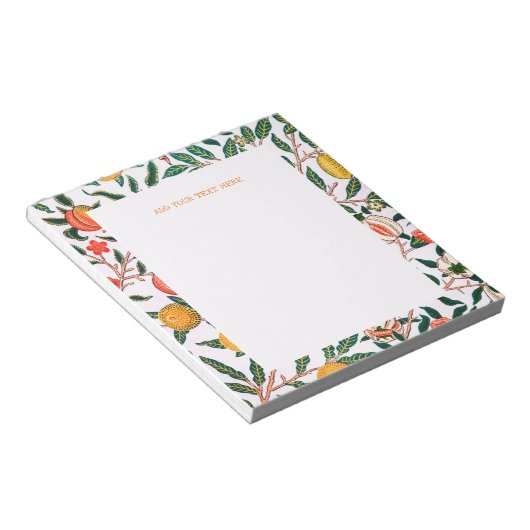 BLOC-NOTE NOTEPAD : WILLIAM MORRIS : POMEGRANATES (Incliné)