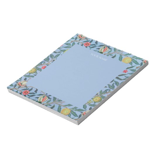 BLOC-NOTE NOTEPAD : WILLIAM MORRIS : "POMEGRANATES BLEU" (Tourné)