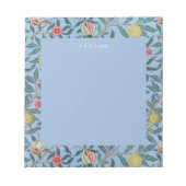 BLOC-NOTE NOTEPAD : WILLIAM MORRIS : "POMEGRANATES BLEU" (Devant)
