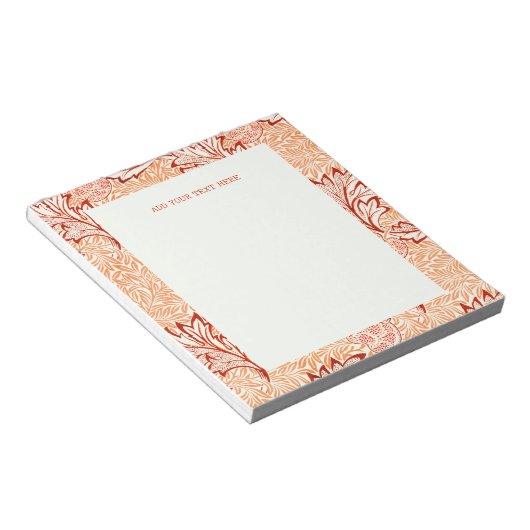 BLOC-NOTE NOTEPAD : WILLIAM MORRIS : POMME (Incliné)