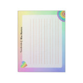 Bloc-note Notepads arc-en-ciel Boho personnalisé (Tourné)