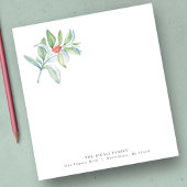 Bloc-note Notepads de Noël Aquarelle Rouge & Vert Botanique