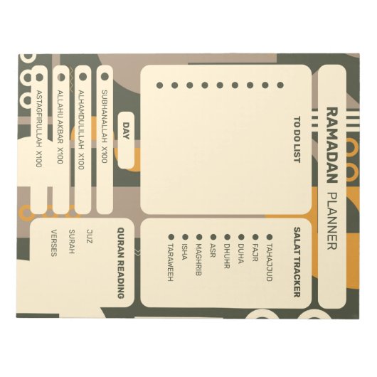 Bloc-note Notepads modernes géométriques Ramadan Planners (Devant)