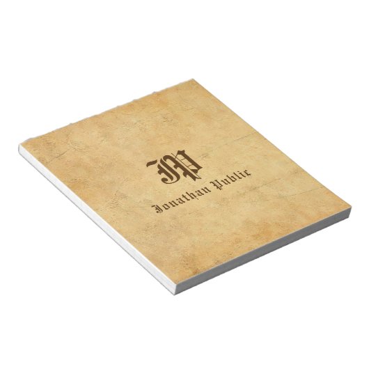Bloc-note Notepads Monogramme Nom du texte du script Personn (Incliné)