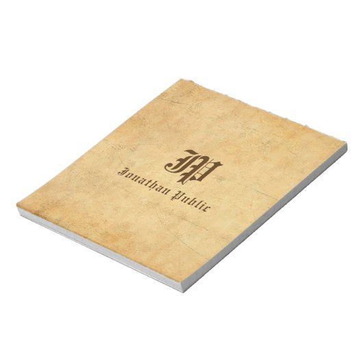 Bloc-note Notepads Monogramme Nom du texte du script Personn (Tourné)