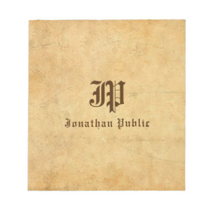 Bloc-note Notepads Monogramme Nom du texte du script Personn