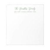 Bloc-note Notepads personnalisés simples pour les familles (Devant)
