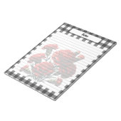 Bloc-note Notes à carreaux floraux noir et blanc (Incliné)