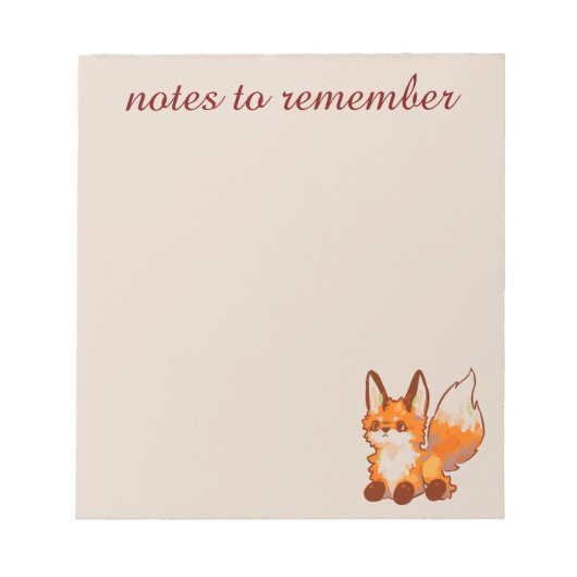 Bloc-note Notes à prendre en charge, Fox, (Devant)