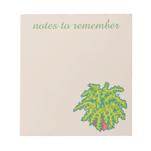 Bloc-note Notes à rédiger, Fern, navigation, pixel art (Devant)