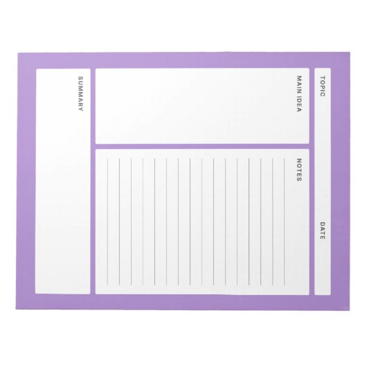 Bloc-note Notes Cornell (ligne) (Devant)