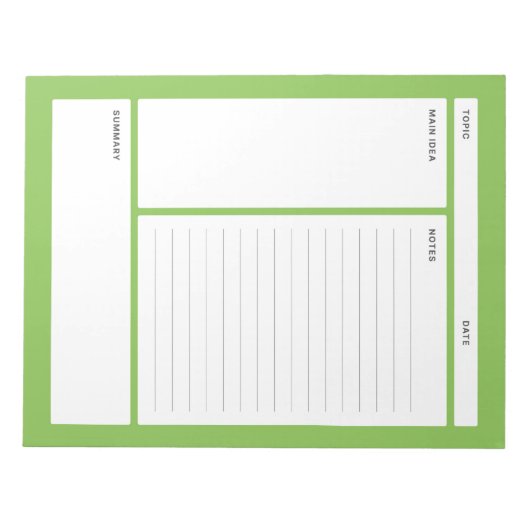 Bloc-note Notes Cornell (ligne) (Devant)