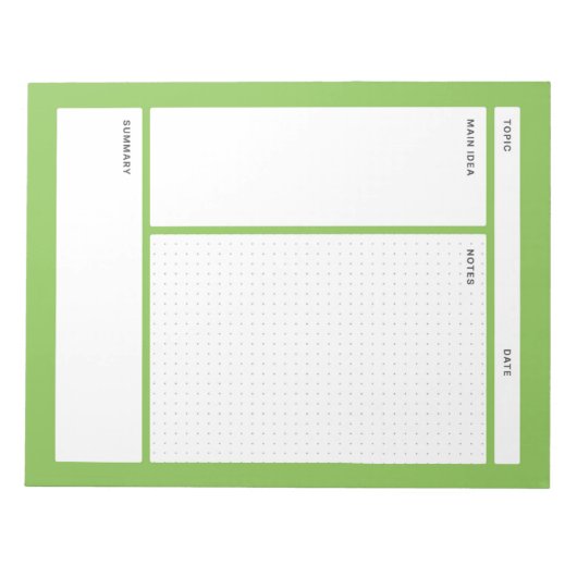 Bloc-note Notes Cornell (point) (Devant)