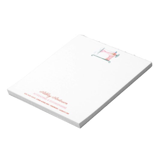 Bloc-note Notes d'aquarelle de la machine à coudre (Tourné)