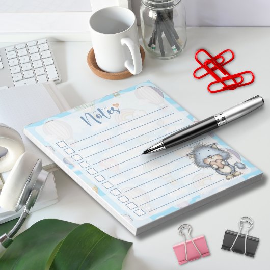 Bloc-note Notes de Ballon à Air Chaud Blue Cat