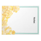 Bloc-note Notes de bordure de sauge verte florale jaune doux (Devant)