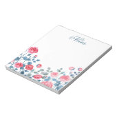 Bloc-note Notes de bordure florale rose élégante (Tourné)