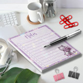 Bloc-note Notes de chat violet – Conception de chat floral d