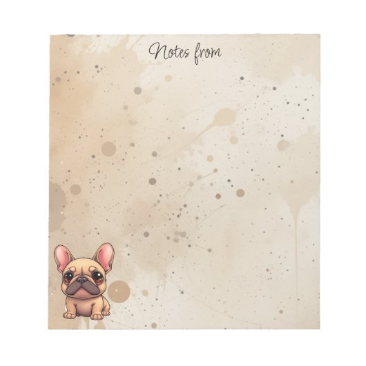 Bloc-note Notes de chien de compagnie animal bouledogue fran (Devant)