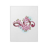 Bloc-note Notes de clef musicale en treble avec des fleurs S (Tourné)