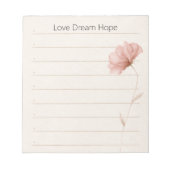 Bloc-note Notes de fleur rose d'amour de rêve (Devant)