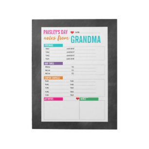 Bloc-note Notes de garde personnalisées pour bébé