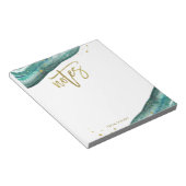 Bloc-note Notes de géographie Turquoise et or Aquarelle (Incliné)