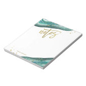 Bloc-note Notes de géographie Turquoise et or Aquarelle (Tourné)