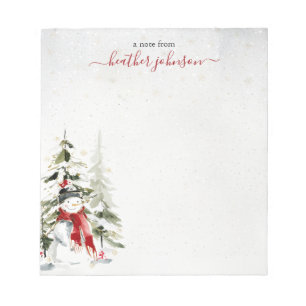 Bloc-note Notes de Hearthlight Bonhomme de neige d'hiver Per