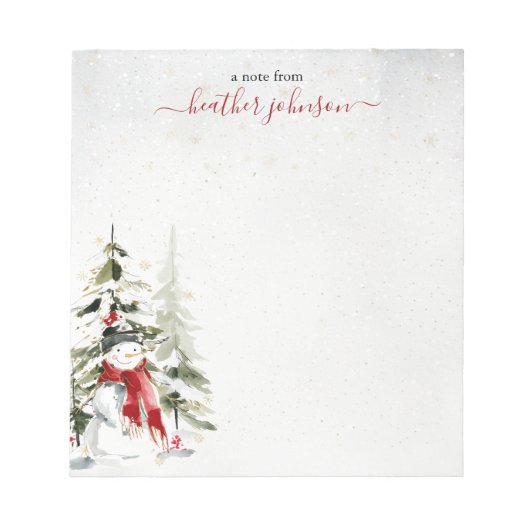 Bloc-note Notes de Hearthlight Bonhomme de neige d'hiver Per (Devant)