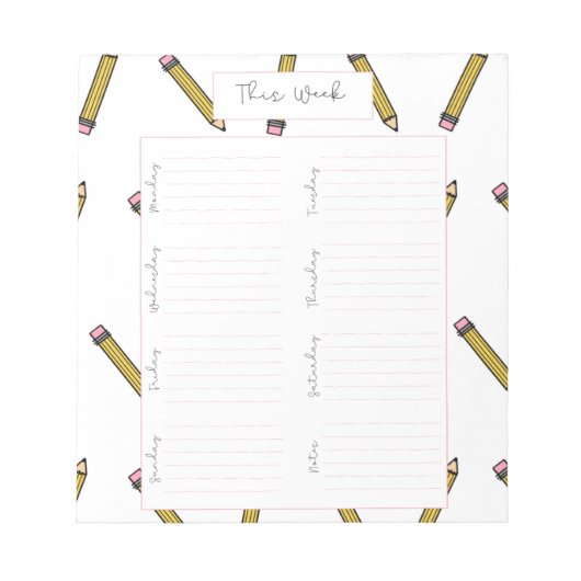 Bloc-note Notes de l'enseignant, Notes de crayon, Notes de l (Devant)