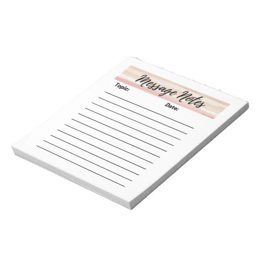 Bloc-note Notes de message Bleu Stripes (Tourné)