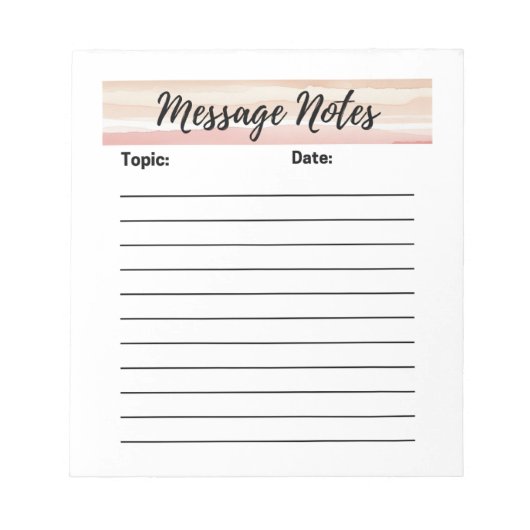 Bloc-note Notes de message Bleu Stripes (Devant)