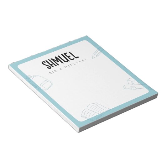 Bloc-note Notes de Mitzvah Personnalisées (Incliné)