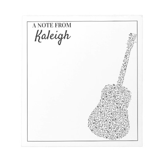 Bloc-note Notes de musique de guitare (Devant)