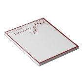Bloc-note Notes de musique décorative amusante Bordure rouge (Incliné)