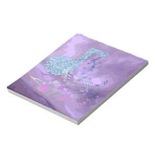 Bloc-note Notes de musique violette Abstrait 2 petites notes