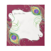 Bloc-note Notes de papier à lettres Mariage Peacock Feather (Devant)