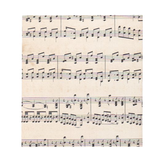 Bloc-note Notes de partition vintage (Devant)