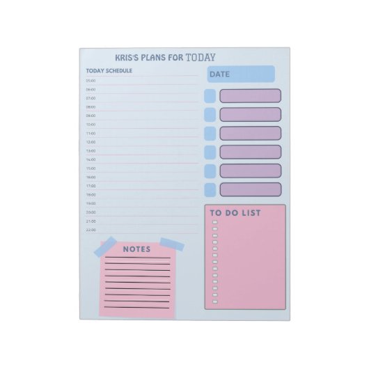 Bloc-note Notes de planification du planificateur quotidien (Tourné)