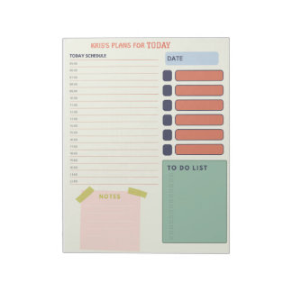 Bloc-note Notes de planification du planificateur quotidien 